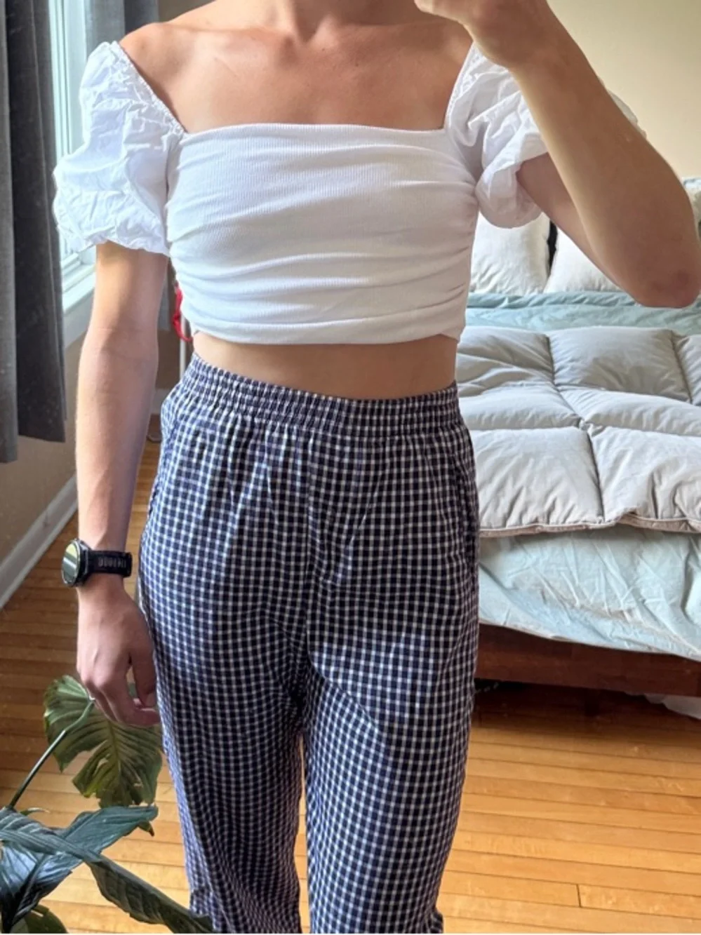 Zara White Puff Sleeve Top